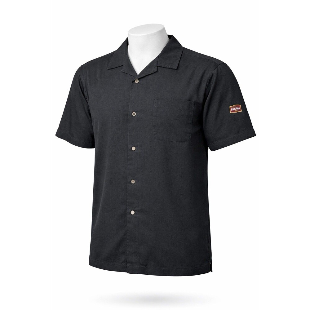 XL Black Button Front Shirt Brahma Beer Sleeve Logo Casual St. Patrick's Day